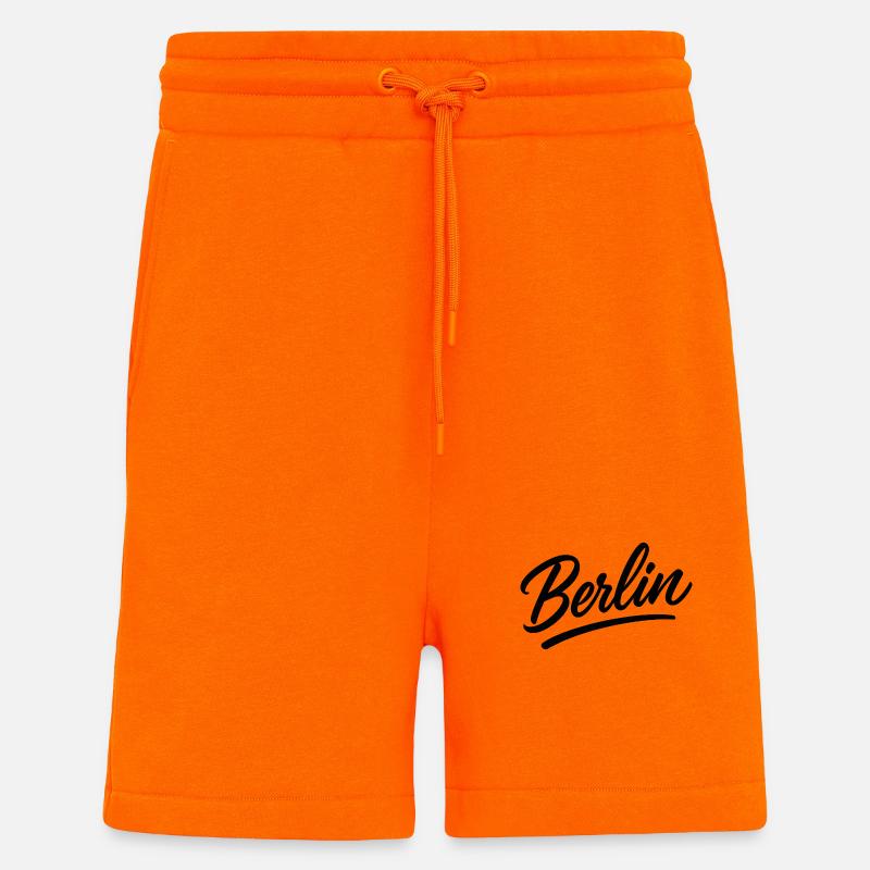 Berlin lettering in script style - Shorts - made by SPREAD - SUNSET ORANGE