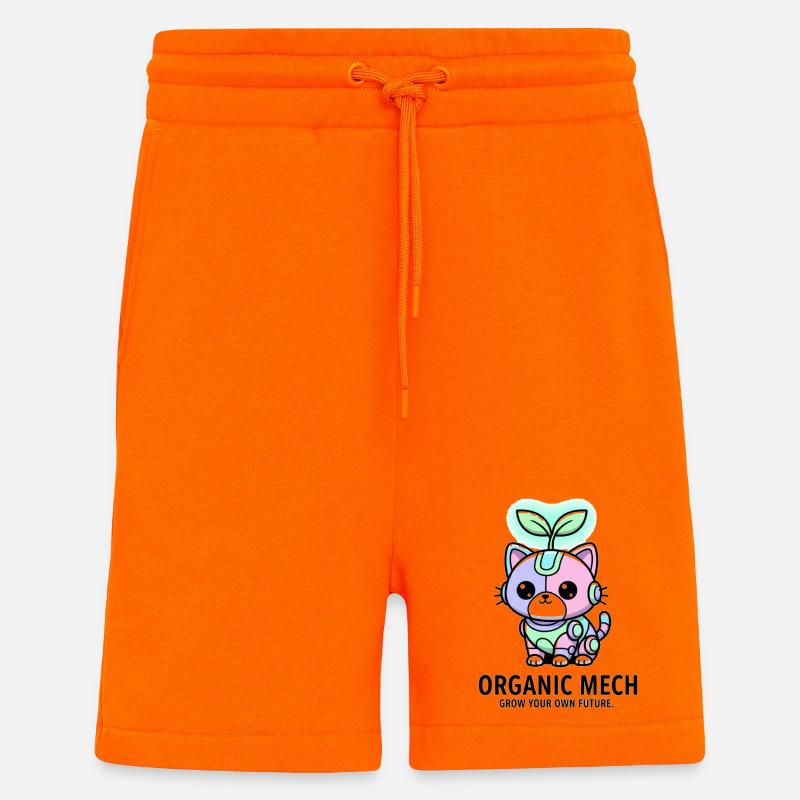 Kawaii Biopunk Roboter Kätzchen-Sprossen-Kunst - Shorts - made by SPREAD - SUNSET ORANGE