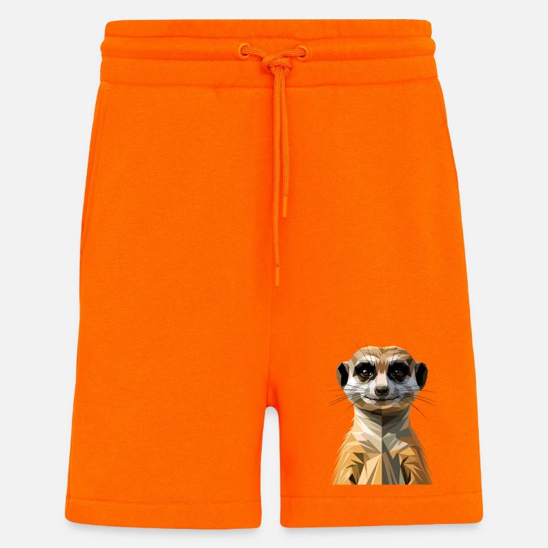 Suricate Suricate Douce Mangouste Suricate - Short bio décontracté fabriqué en UE - SUNSET ORANGE