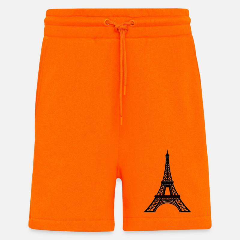 Tour Eiffel - Short bio décontracté fabriqué en UE - SUNSET ORANGE