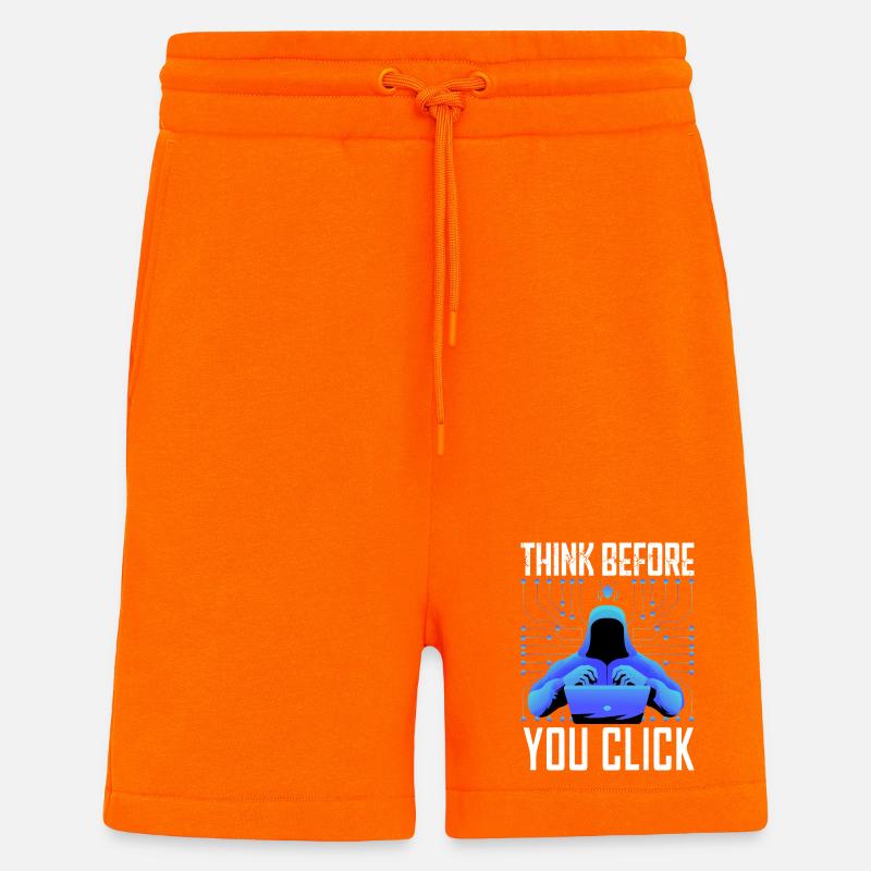 Hacker-Hacker-Hacker-Programmierer Linux Cybersicherheitsdaten - Shorts - made by SPREAD - SUNSET ORANGE