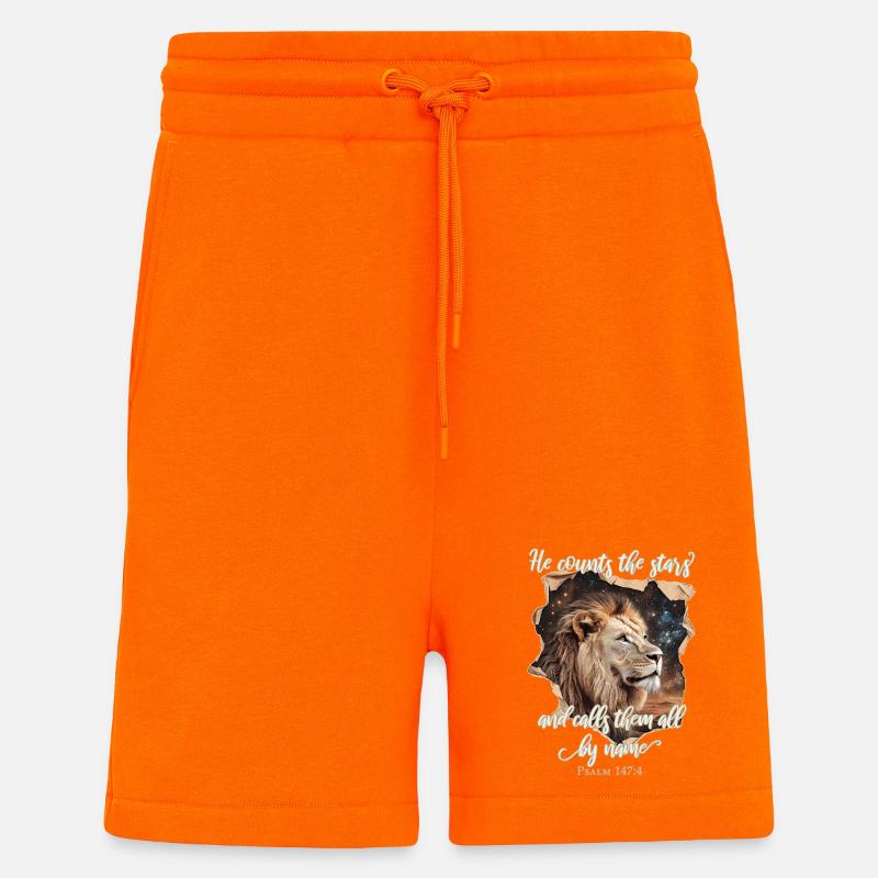 Löwe Bibelvers Christlich - Shorts - made by SPREAD - SUNSET ORANGE