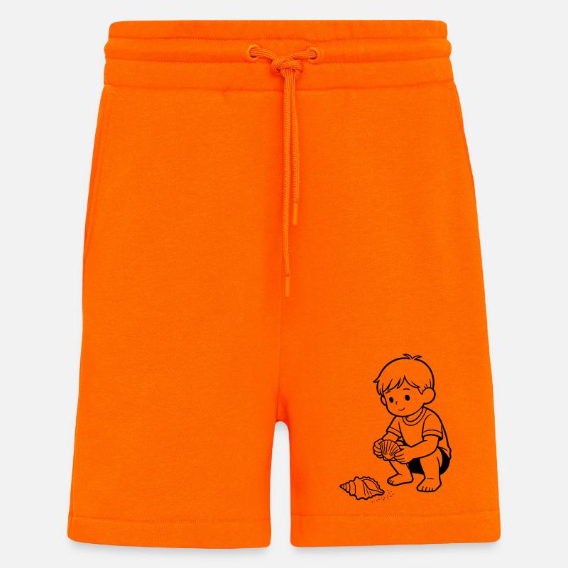 Enfant de plage mignon - Short bio décontracté fabriqué en UE - SUNSET ORANGE