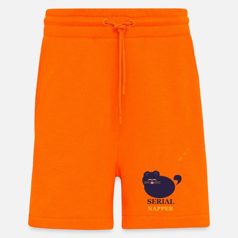 Serial Napper Cat - Shorts - made by SPREAD - SUNSET ORANGE