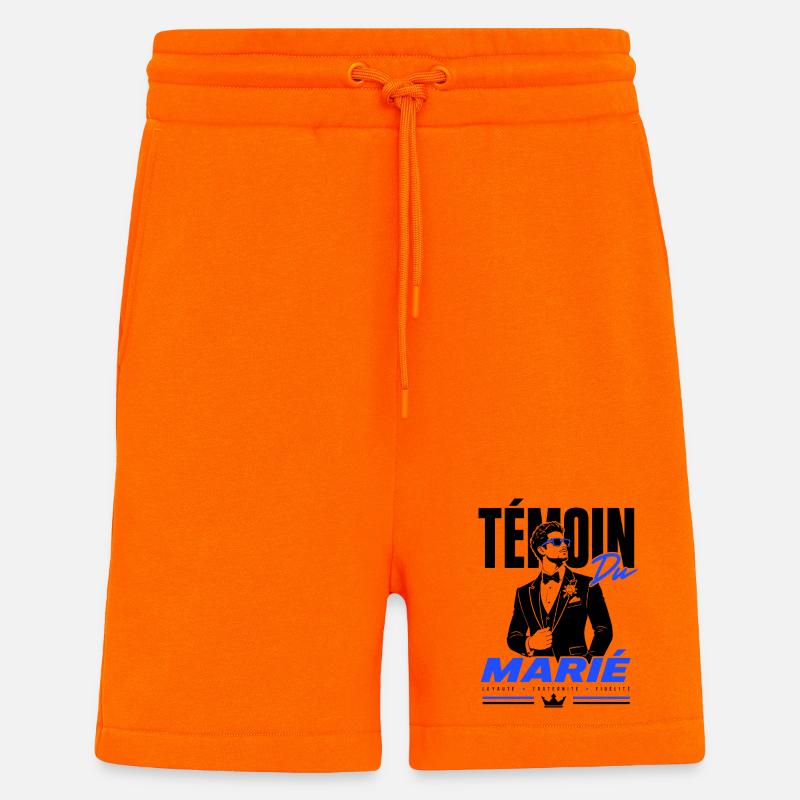 Témoin du Marié Élégance Premium - Short bio décontracté fabriqué en UE - SUNSET ORANGE