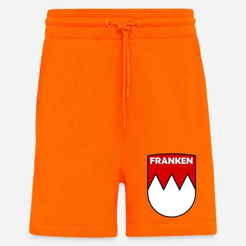 Franken Crest Logo - Short bio décontracté fabriqué en UE - SUNSET ORANGE
