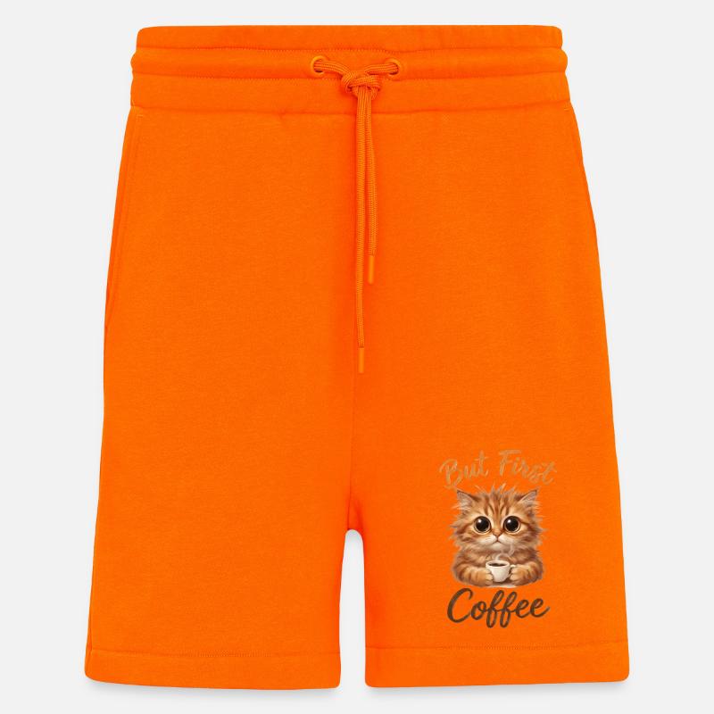 But First Coffee Katze - Shorts - made by SPREAD - SUNSET ORANGE