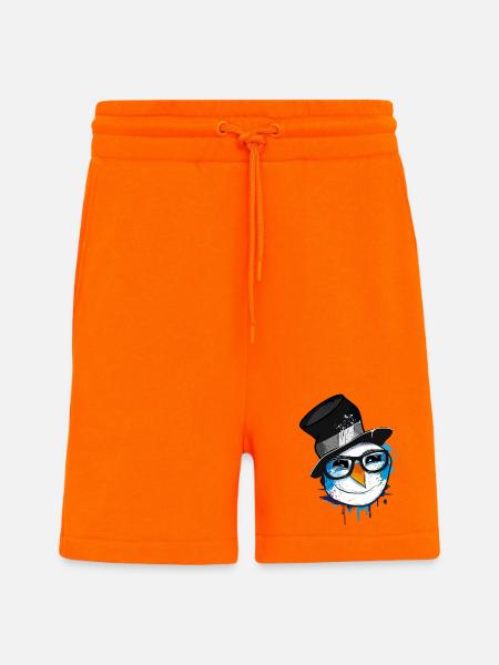 Snowman with nerd glasses - Shorts - made by SPREAD - SUNSET ORANGE