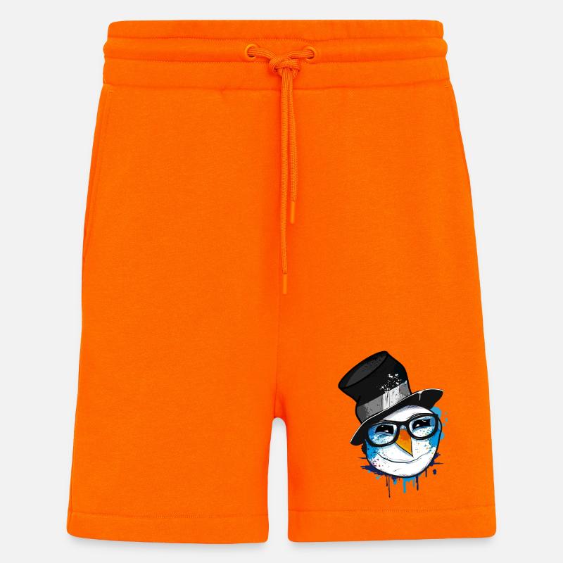 Schneemann mit Nerd Brille - Shorts - made by SPREAD - SUNSET ORANGE