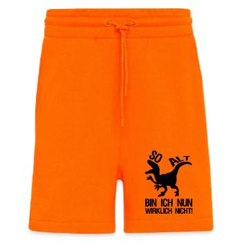 Dinosaurier Alter Geburtstag, Sprüche, Geschenk - Shorts - made by SPREAD - SUNSET ORANGE - Vorne