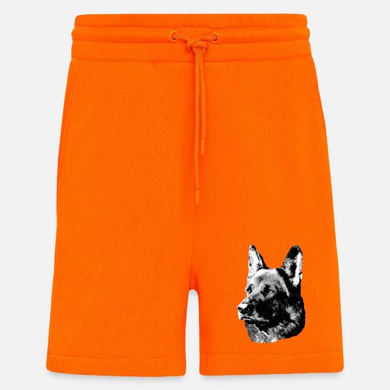 German Shepherd,Dog head,German Shepherd,Dogs - Shorts - made by SPREAD - SUNSET ORANGE