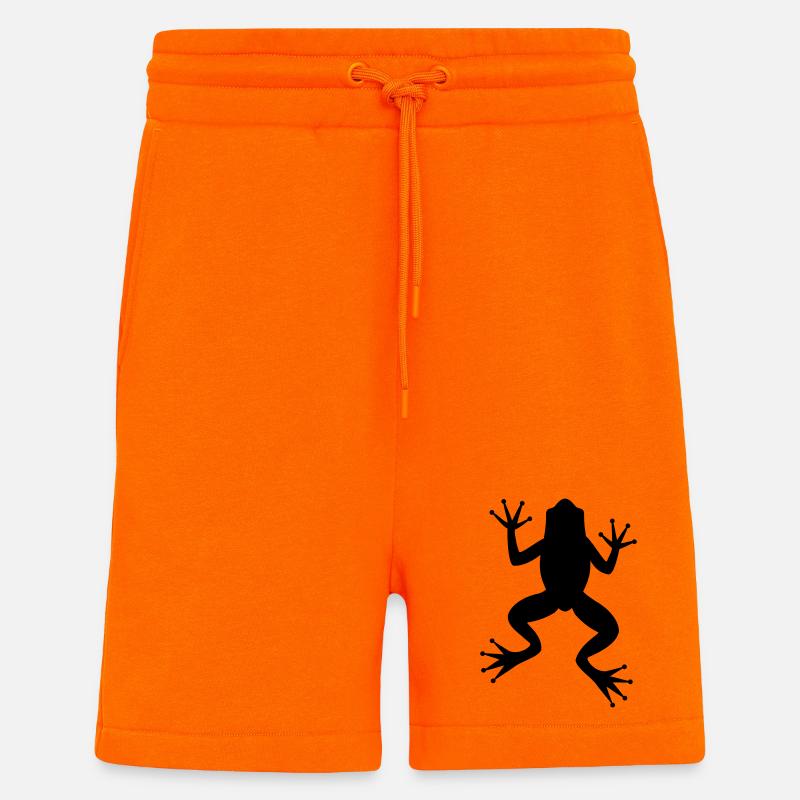 Frog toad tree frog silhouette - Shorts - made by SPREAD - SUNSET ORANGE