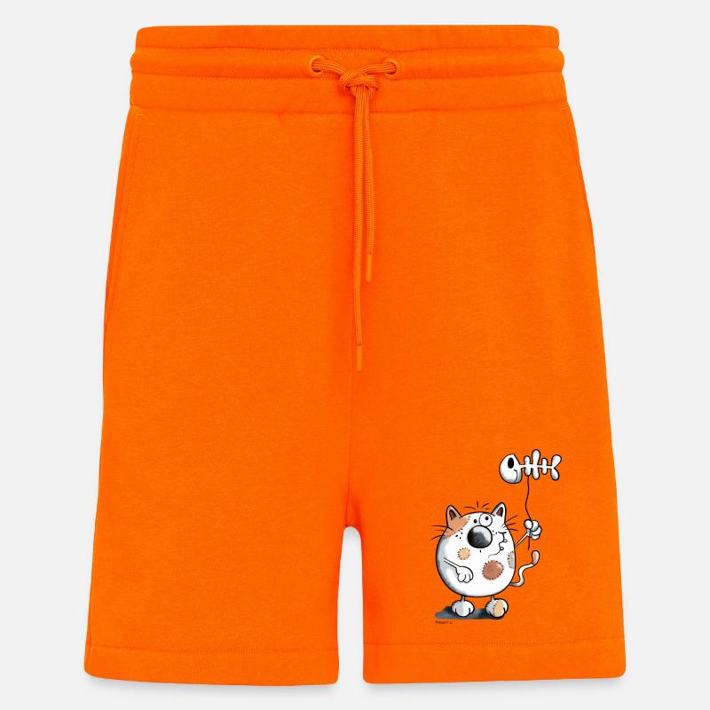 Katze mit Ballon Fisch - Shorts - made by SPREAD - SUNSET ORANGE