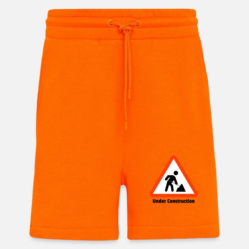 Baugrube Warnschild Illustration - Shorts - made by SPREAD - SUNSET ORANGE