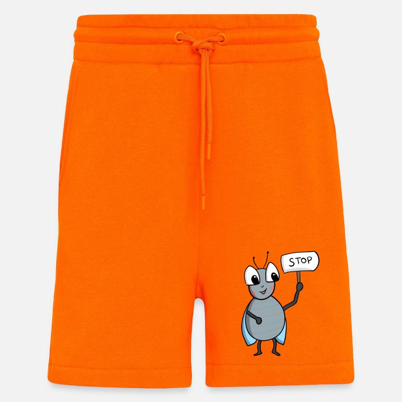 Fliege mit STOP Schild - Shorts - made by SPREAD - SUNSET ORANGE