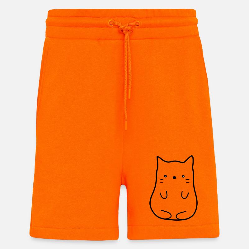 Chat noir - Short bio décontracté fabriqué en UE - SUNSET ORANGE