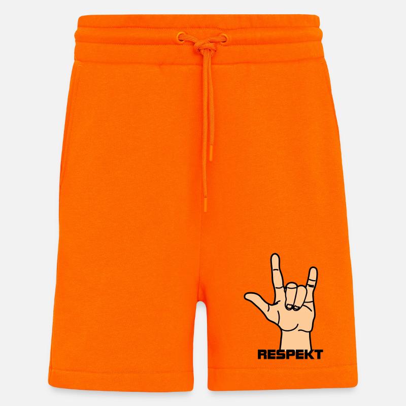 Handgeste deutsch Respekt Farbe - Shorts - made by SPREAD - SUNSET ORANGE