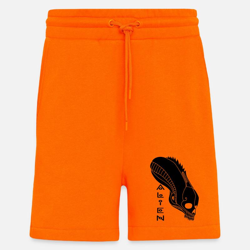 Schwarzer Alien-Schädel - Shorts - made by SPREAD - SUNSET ORANGE