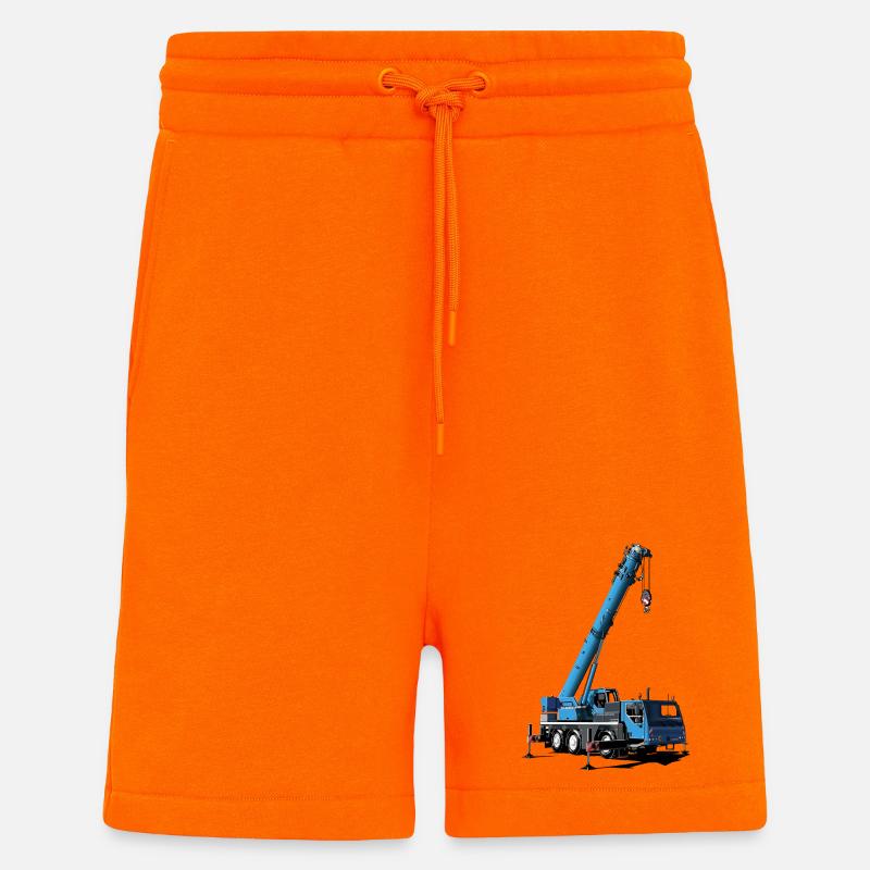 Grue montée sur camion, grue mobile - Short bio décontracté fabriqué en UE - SUNSET ORANGE