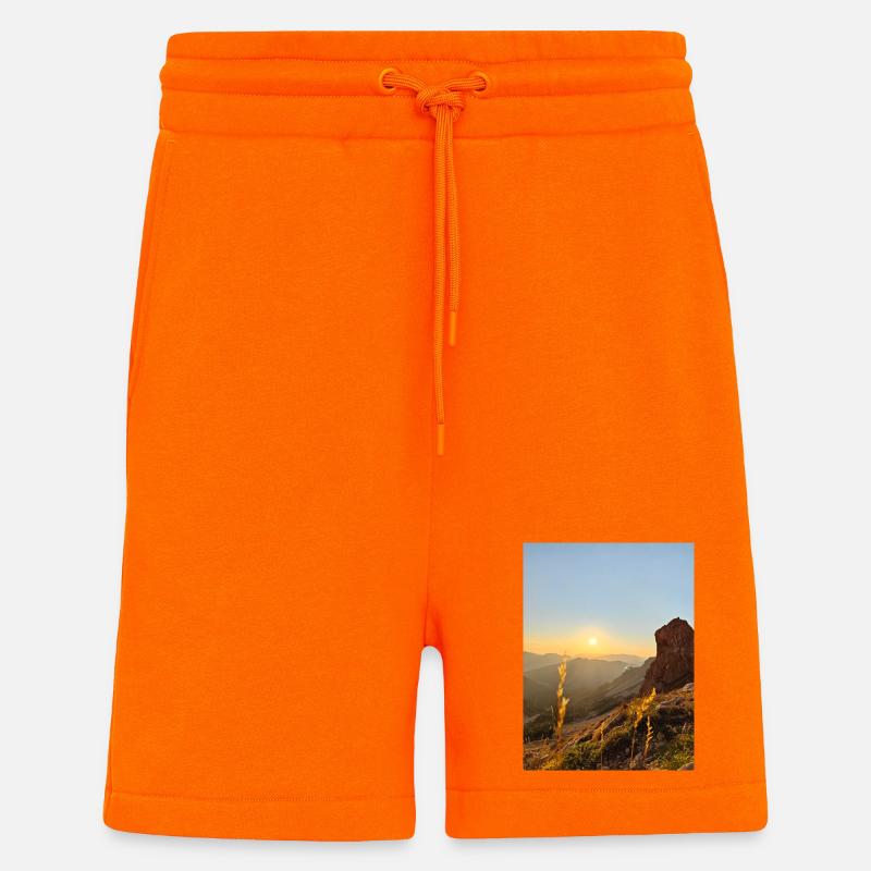 Coucher de soleil - Short bio décontracté fabriqué en UE - SUNSET ORANGE
