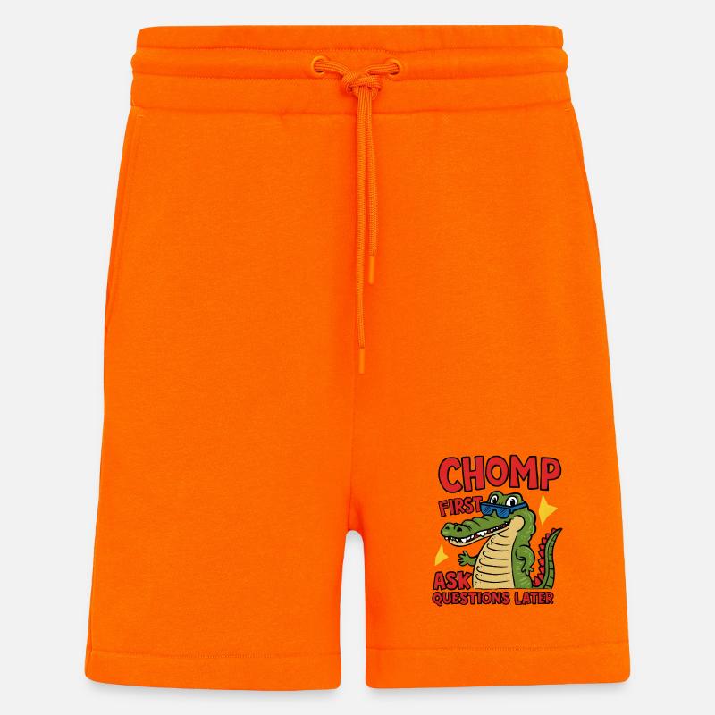 Chomp First, Ask Questions Later - Shorts - made by SPREAD - SUNSET ORANGE