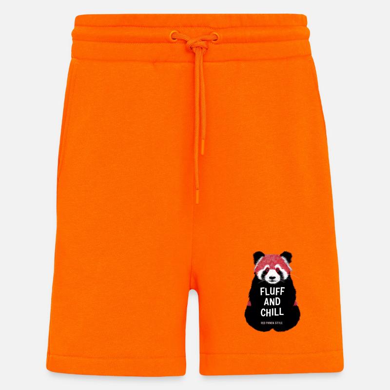 Fluff and Chill – Style panda roux - Short bio décontracté fabriqué en UE - SUNSET ORANGE