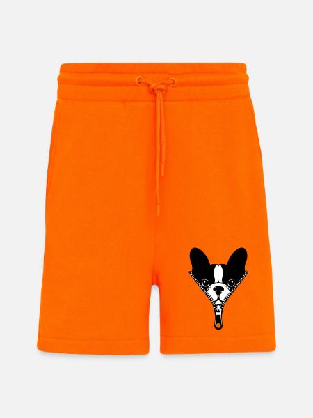 French Bulldog in a Zipper - Shorts - made by SPREAD - SUNSET ORANGE