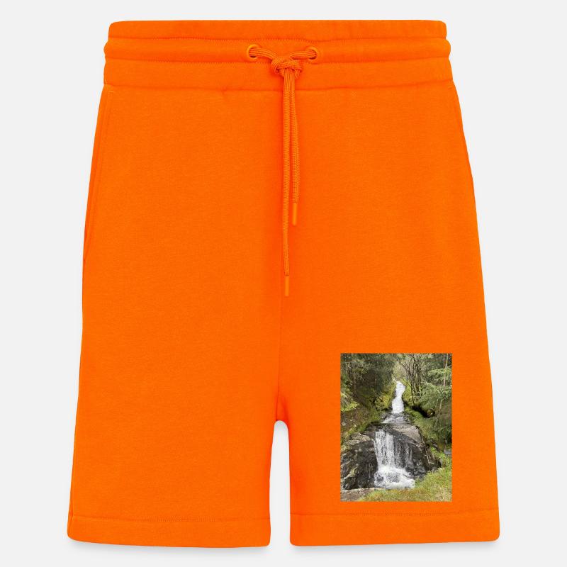 Conception de cascade de parc naturel - Short bio décontracté fabriqué en UE - SUNSET ORANGE