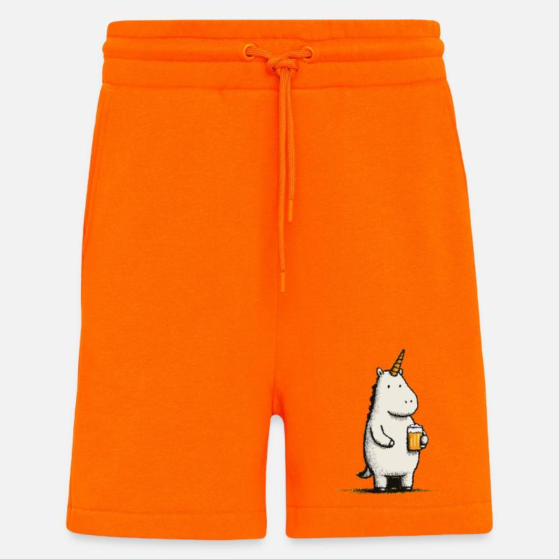 Süßes Einhorn mit Bierglas - Shorts - made by SPREAD - SUNSET ORANGE