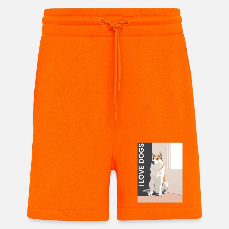 Hundeporträt mit Love Botschaft - Shorts - made by SPREAD - SUNSET ORANGE