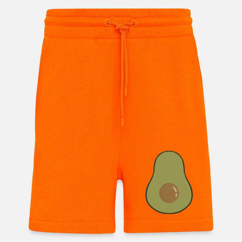 Illustration de fruit d’avocat vibrant - Short bio décontracté fabriqué en UE - SUNSET ORANGE