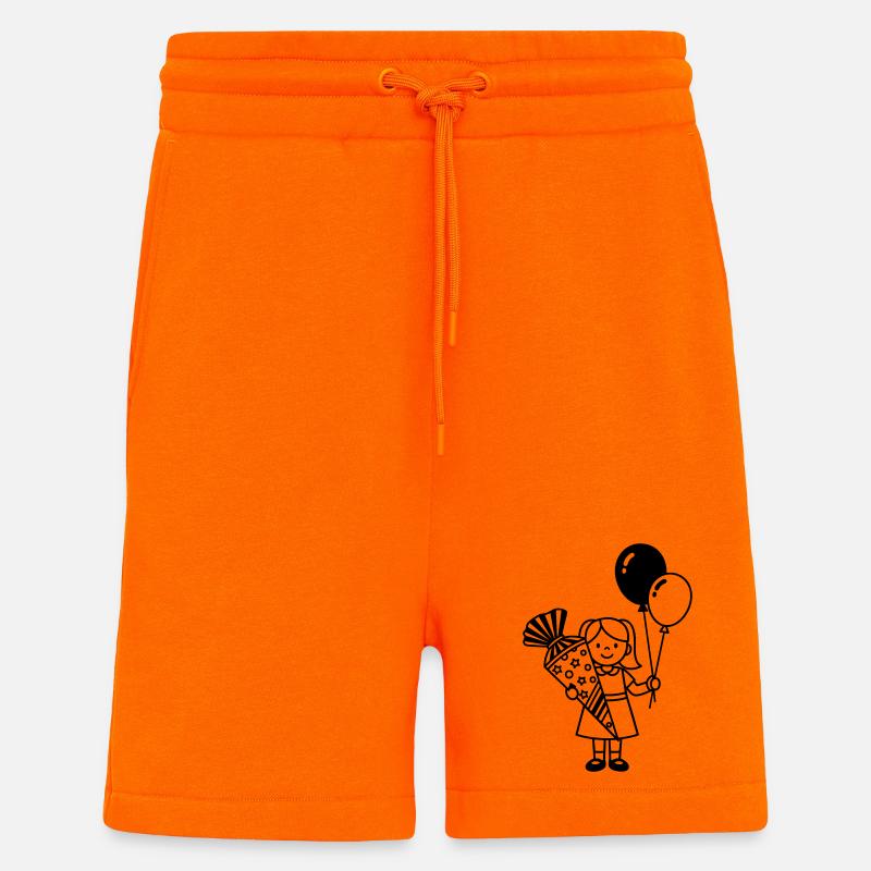 Einschulung Mädchen mit Schultüte - Shorts - made by SPREAD - SUNSET ORANGE