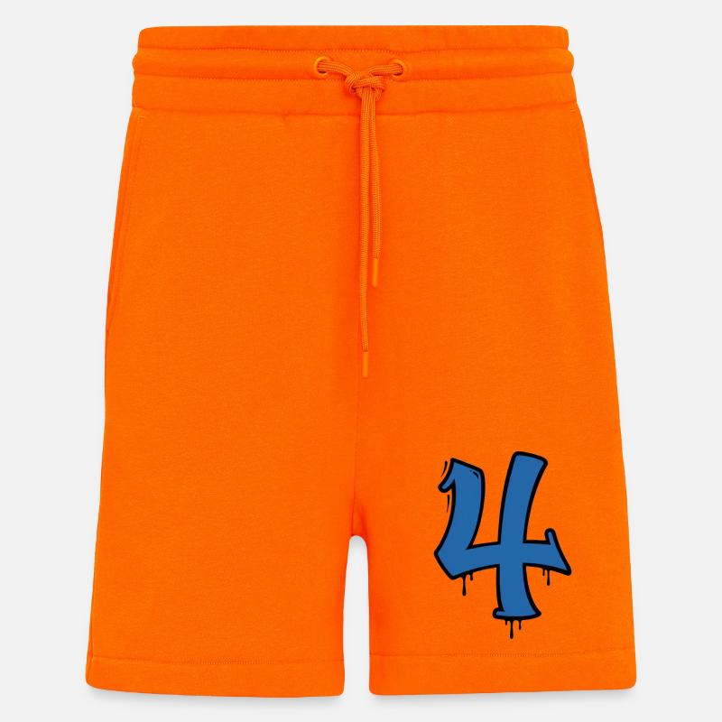 Graffiti Four Blue Drops - Shorts - made by SPREAD - SUNSET ORANGE