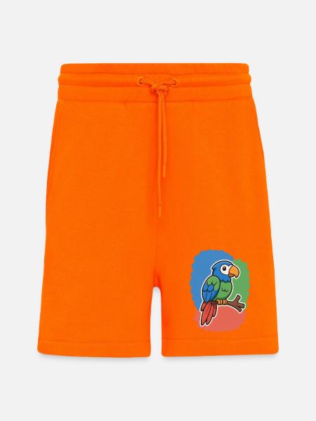 cute bird, kleiner Papagei - Shorts - made by SPREAD - SUNSET ORANGE