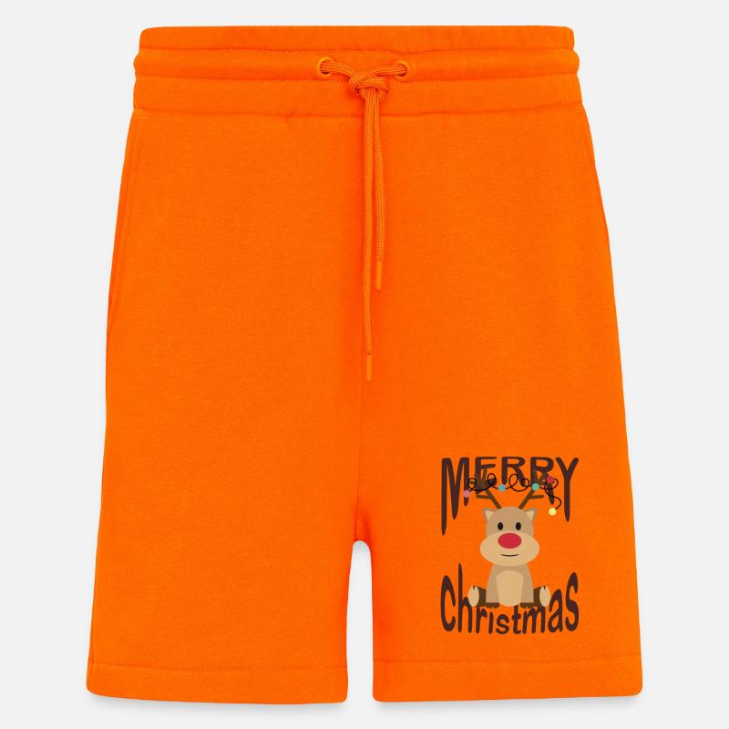 Joyeux Noël Renne - Short bio décontracté fabriqué en UE - SUNSET ORANGE