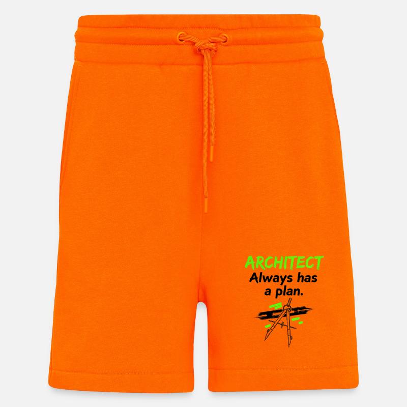 Architekt mit Plan - Shorts - made by SPREAD - SUNSET ORANGE