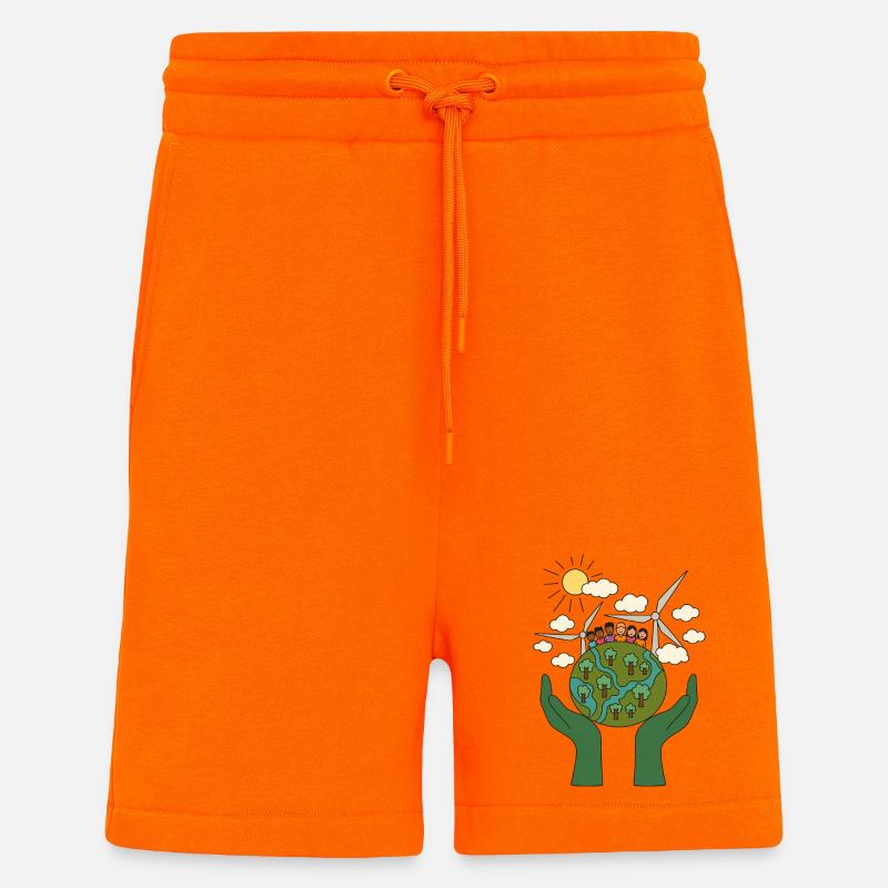 L’énergie verte dans la communauté - Short bio décontracté fabriqué en UE - SUNSET ORANGE
