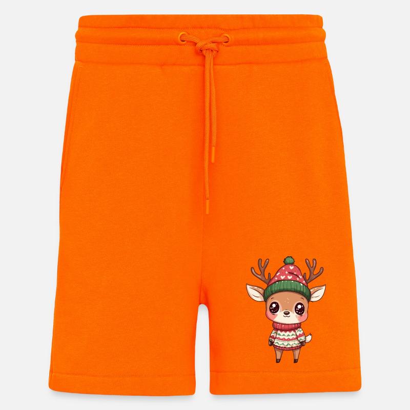Noël de Cerf - Short bio décontracté fabriqué en UE - SUNSET ORANGE