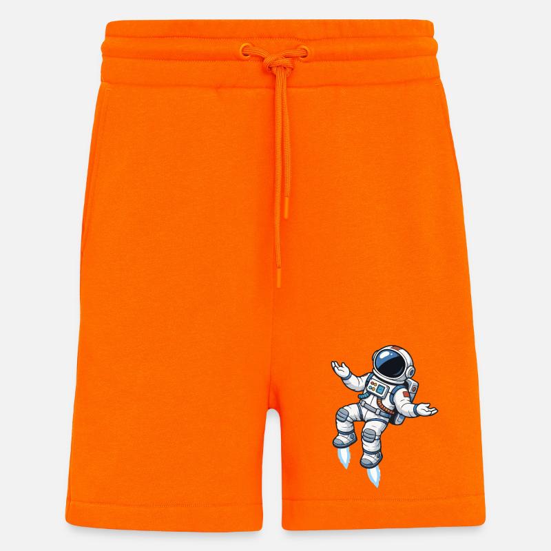 Schwebender Comic Astronaut mit Raketenantrieb - Shorts - made by SPREAD - SUNSET ORANGE