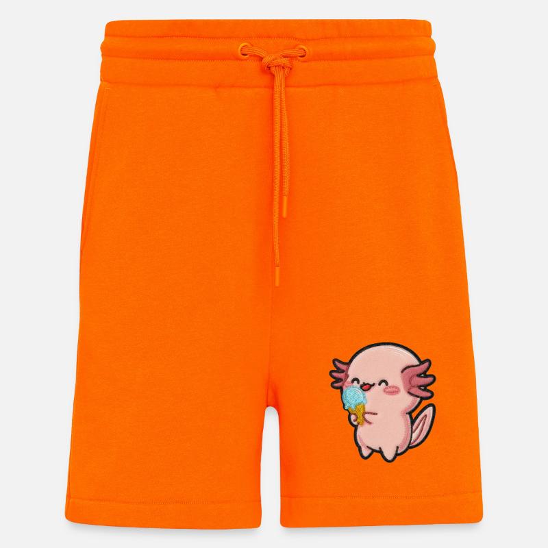 Kleiner Axolotl Eiscreme Spaß - Shorts - made by SPREAD - SUNSET ORANGE