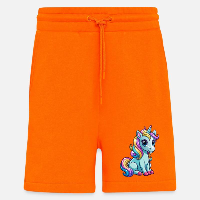 Sitzendes Einhorn - Shorts - made by SPREAD - SUNSET ORANGE