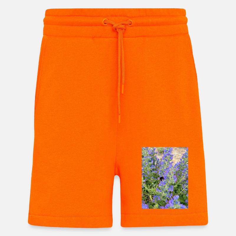 Lilac Blossoms Bee-Friendly Pattern - Shorts - made by SPREAD - SUNSET ORANGE