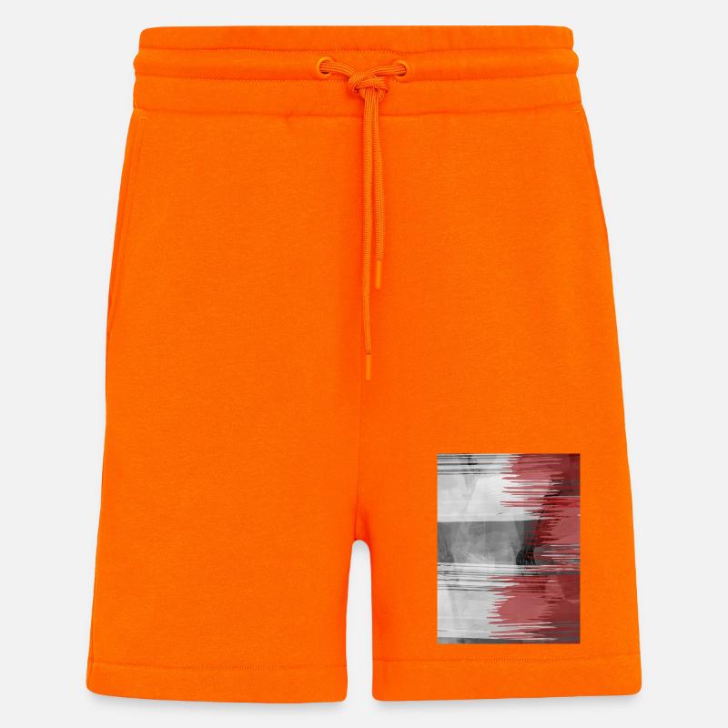 Roter Pinselstreifen auf Grauem Hintergrund - Shorts - made by SPREAD - SUNSET ORANGE