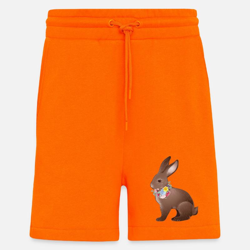 Hand drawn bunny with spring flowers - Shorts - made by SPREAD - SUNSET ORANGE