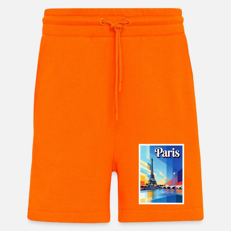 Pariser Prisma-Eiffel - Shorts - made by SPREAD - SUNSET ORANGE