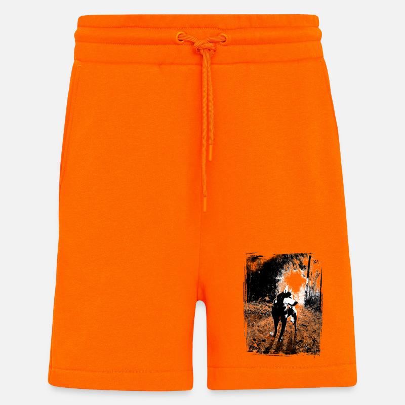 Nachtwald Hundemotiv - Shorts - made by SPREAD - SUNSET ORANGE