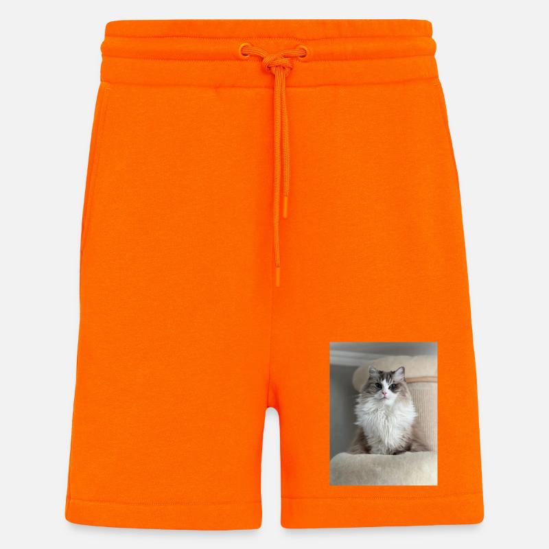 Roi des Chats Pelucheux - Short bio décontracté fabriqué en UE - SUNSET ORANGE