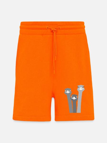 Nandu, Straußenkopf, Emu, Strauß - Shorts - made by SPREAD - SUNSET ORANGE