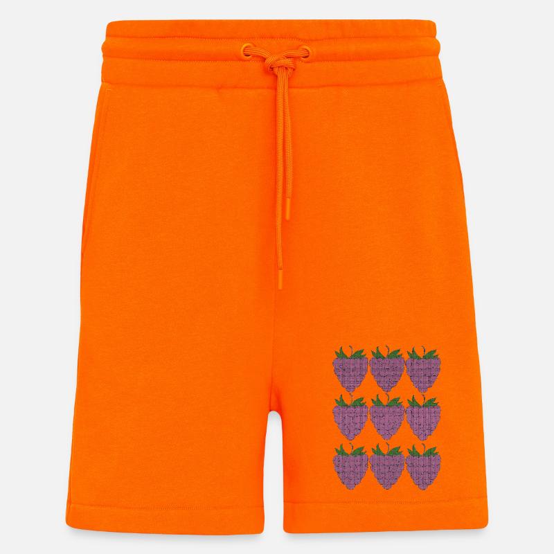 raspberry pattern textile - Shorts - made by SPREAD - SUNSET ORANGE