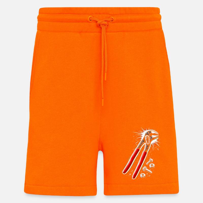 Pipe Wrench Tool Craftsman Design - Shorts - made by SPREAD - SUNSET ORANGE
